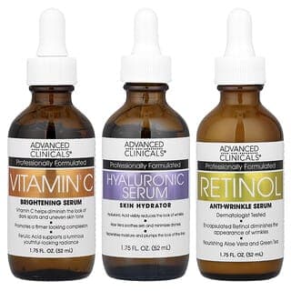Advanced Clinicals, Serum Essentials Set, 3 Piece Set, 1.75 fl oz (52 ml) Each