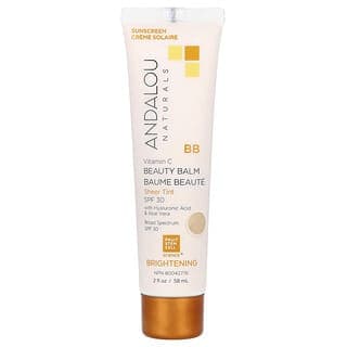 Andalou Naturals, BB Vitamin C Beauty Balm，提亮，SPF 30，透明色澤，2 液量盎司（58 毫升）