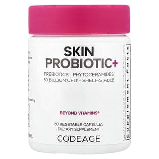 Codeage, 皮膚益生菌+，500 億 CFU，60 粒膠囊