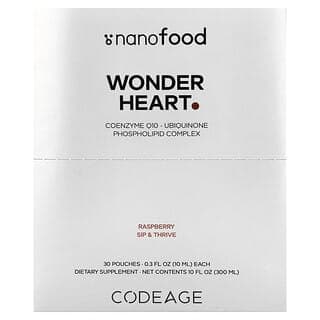 Codeage, Nanofood，Wonder Heart，樹莓味，30 袋，每袋 0.3 液量盎司（10 毫升）