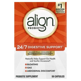 Align Probiotics, 24/7 消化幫助，益生菌補劑，56 粒膠囊（每粒膠囊 10 毫克）