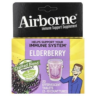 AirBorne, 機體抵抗幫助補充劑，接骨木果，2 管，每管 10 片泡騰片