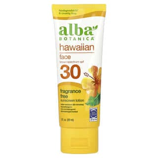 Alba Botanica, 夏威夷面部抗曬乳液，SPF 30，無香，3 液量盎司（89 毫升）