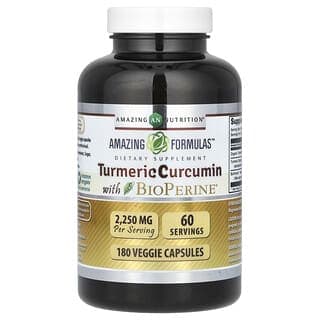 Amazing Nutrition, 薑黃素，含 BioPerine，2250 毫克，180 粒素食膠囊（每粒膠囊 750 毫克）