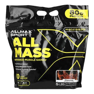 ALLMAX, 運動，ALLMASS™，高級增肌粉，巧克力味，5 磅（2.27 千克）