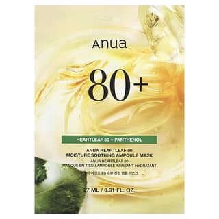 Anua, 魚腥草 80 保濕舒緩安瓶美容面膜，1 片，0.91 液量盎司（27 毫升）