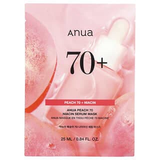 Anua, 桃香 70 煙酸精華美容面膜，1 片，0.84 液量盎司（25 毫升）