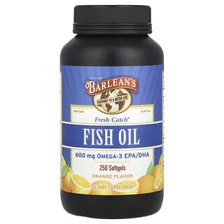 Barlean's, Fresh Catch®，魚油，Omega-3 EPA/DHA，橙味，250 粒軟膠囊（每粒 300 毫克）