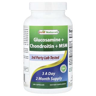Best Naturals, 殼糖胺 + 軟骨素 + MSM，180 粒膠囊
