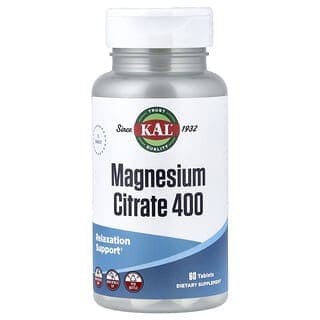 KAL, 檸檬酸鎂 400，400 毫克，60 片（每片 200 毫克）