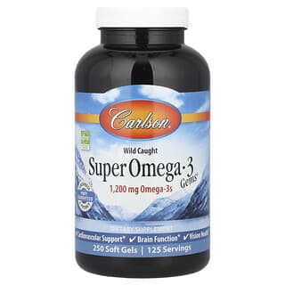 Carlson, Gems® 高級野生 Omega-3 魚油軟膠囊，250 粒軟膠囊
