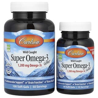 Carlson, Gems® 高級野生 Omega-3 魚油軟膠囊，100 + 30 粒軟膠囊