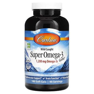 Carlson, Gems® 高級野生 Omega-3 魚油軟膠囊，180 粒軟膠囊