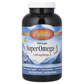Carlson, Gems® 高級野生 Omega-3 魚油軟膠囊，180 粒軟膠囊