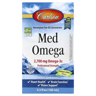 Carlson, Med Omega,，檸檬酸橙味，3.3 液量盎司（100 毫升）