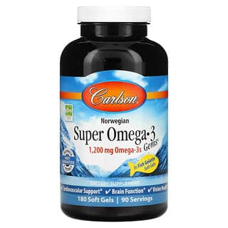 Carlson, 挪威超級 Omega-3 Gems®，180 粒軟膠囊
