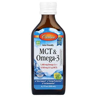 Carlson, 中鏈甘油三酯和 Omega-3 脂肪酸，天然檸檬萊姆味，6.7 液量盎司（200 毫升）