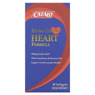 CATALO, 高級輔酶 Q10 心臟配方，含有納豆激酶和亞麻籽油，30 粒軟膠囊