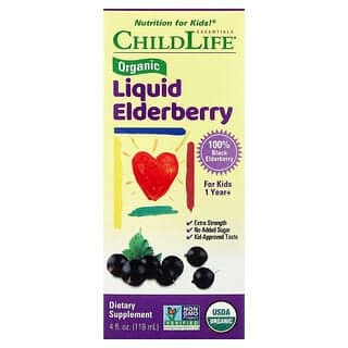 ChildLife Essentials, 有機液體接骨木果，1 歲以上兒童，4 液量盎司（118 毫升）