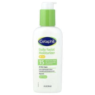 Cetaphil, 日常抗曬面部保濕乳，SPF 15，無香，4 液量盎司（118 毫升）