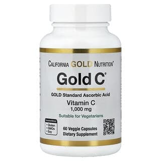 California Gold Nutrition, Gold C®，USP 級維生素 C，1,000 毫克，60 粒素食膠囊