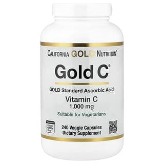 California Gold Nutrition, Gold C®，USP 級維生素 C，1,000 毫克，240 粒素食膠囊