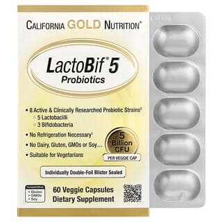 California Gold Nutrition, LactoBif® 5 益生菌，50 億 CFU，60 粒素食膠囊
