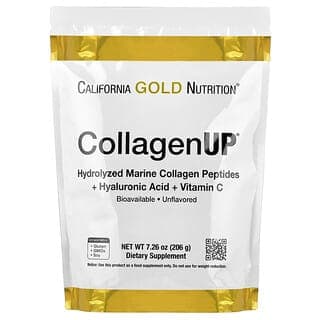 California Gold Nutrition, CollagenUP®，水解海洋膠原蛋白肽 + 透明質酸和維生素 C，原味，7.26 盎司（206 克）