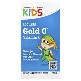 California Gold Nutrition, Kids Gold C™，液體維他命 C，柳橙味，4 液量盎司（118 毫升）