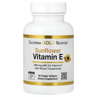 California Gold Nutrition, 向日葵維生素 E，含混合生育酚，400 國際單位，90 粒素食軟膠囊