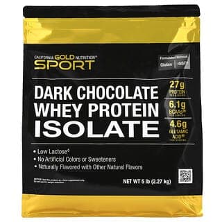 California Gold Nutrition, 運動系列，分離乳清蛋白，黑巧克力味，5 磅（2.27 千克）