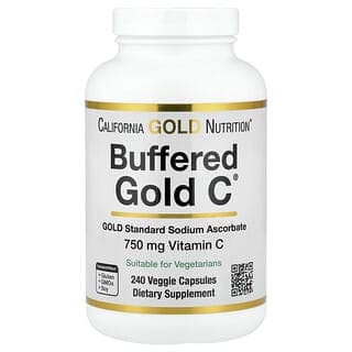 California Gold Nutrition, Buffered Gold C®，金標準抗壞血酸鈉（維生素 C），240 粒素食膠囊
