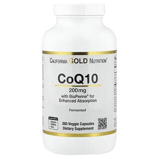 California Gold Nutrition, 輔酶 Q10 含 BioPerine® 黑胡椒提取物素食膠囊，200 毫克，360 粒