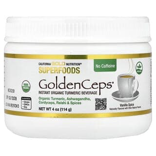 California Gold Nutrition, SuperFood，GoldenCeps，有機姜黃和南非醉茄、蟲草和靈芝，4 盎司（114 克）