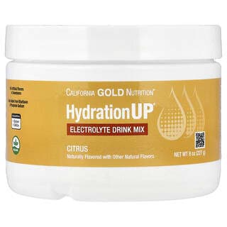 California Gold Nutrition, HydrationUP®，含鈣、鉀、維生素 C 和維生素 E 的電解質混合飲品，柑橘味，8 盎司（227 克）