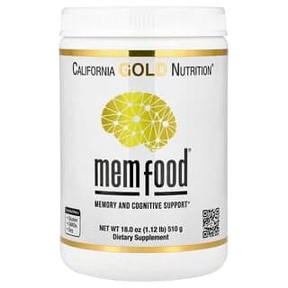 California Gold Nutrition, MEM Food，記憶與認知幫助，含 MEM 混合物、L-絲氨酸、有機猴頭菇和藍莓果汁粉，1.1 磅（510 克）