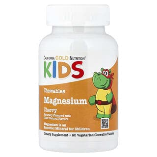 California Gold Nutrition, 兒童鎂咀嚼片，櫻桃味，90 片素食片（每片 50 毫克）