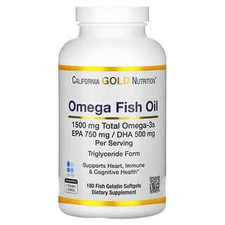 California Gold Nutrition, 挪威 Omega-3 魚油，天然檸檬味，180 粒軟膠囊