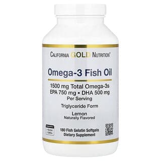California Gold Nutrition, 挪威 Omega-3 魚油，天然檸檬味，180 粒軟膠囊
