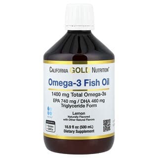 California Gold Nutrition, Omega-3 魚油，挪威甘油三酯，天然檸檬味，16.9 液量盎司（500 毫升）