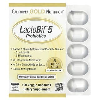 California Gold Nutrition, LactoBif® 5 益生菌，50 億 CFU，120 粒素食膠囊