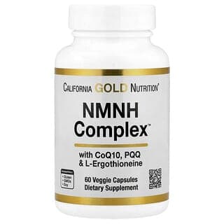 California Gold Nutrition, NMNH 複合物，含輔酶 Q10、PQQ 和 L-麥角硫因，60 粒素食膠囊