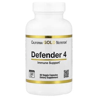 California Gold Nutrition, Defender 4，含維生素 C、維生素 D、鋅、硒，60 粒素食膠囊