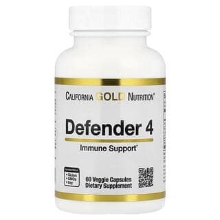 California Gold Nutrition, Defender 4，含維生素 C、維生素 D、鋅、硒，60 粒素食膠囊