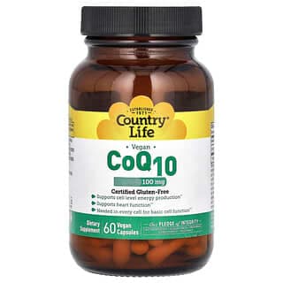 Country Life, 全素輔酶 Q10，100 毫克，60 粒全素膠囊