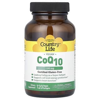 Country Life, 全素輔酶 Q10，100 毫克，120 粒全素食軟凝膠