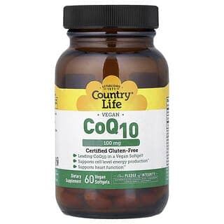 Country Life, 全素食輔酶 Q10，100 毫克，60 粒全素食軟膠囊