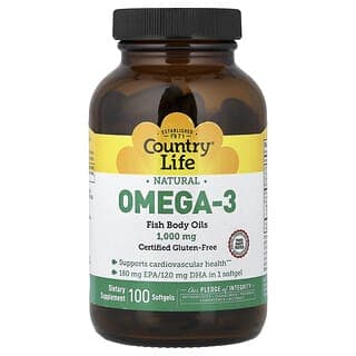 Country Life, 天然 Omega-3，1000 毫克，100 粒軟膠囊