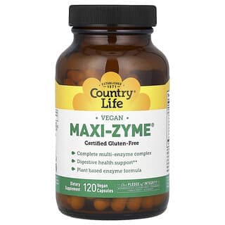 Country Life, Maxi-Zyme，120 粒全素膠囊