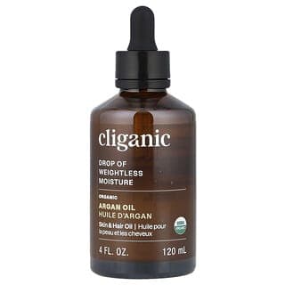 Cliganic, Drop of Weightless Moisture™，有機摩洛哥堅果油，4 液量盎司（120 毫升）